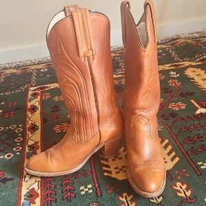Frye Tan Leather Western Boots
